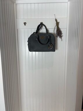 Michael Kors Charcoal Gray Leather Dome Satchel